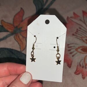 Gold Star Dangle Earrings
